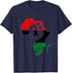 Pan African UNIA Flag Power Fist Afro-American Black History T-Shirt - T-Shirt | Navy
