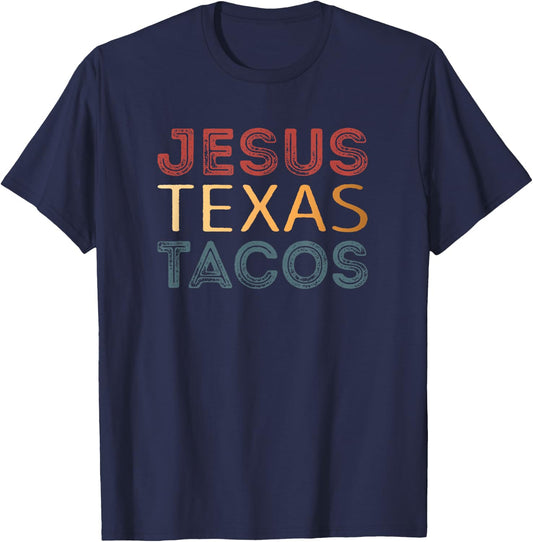 Jesus Texas Tacos T-Shirt - T-Shirt | Navy