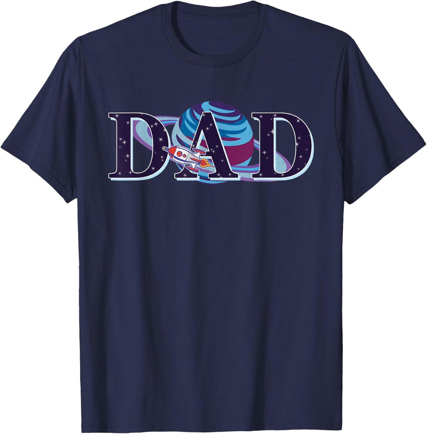 Space Dad, Family Matching Mom, Space Birthday Theme Party T-Shirt - T-Shirt | Navy