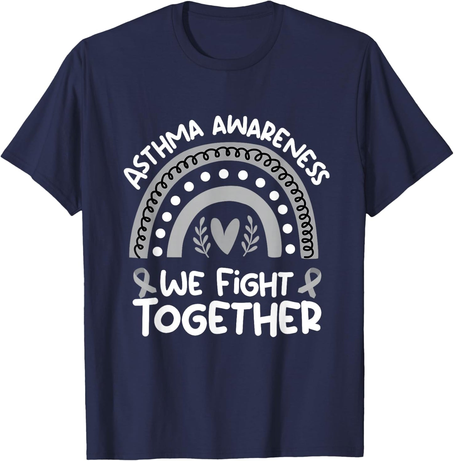 We Fight Together | Asthma Awareness Shirt | Asthma T-Shirt - T-Shirt | Navy