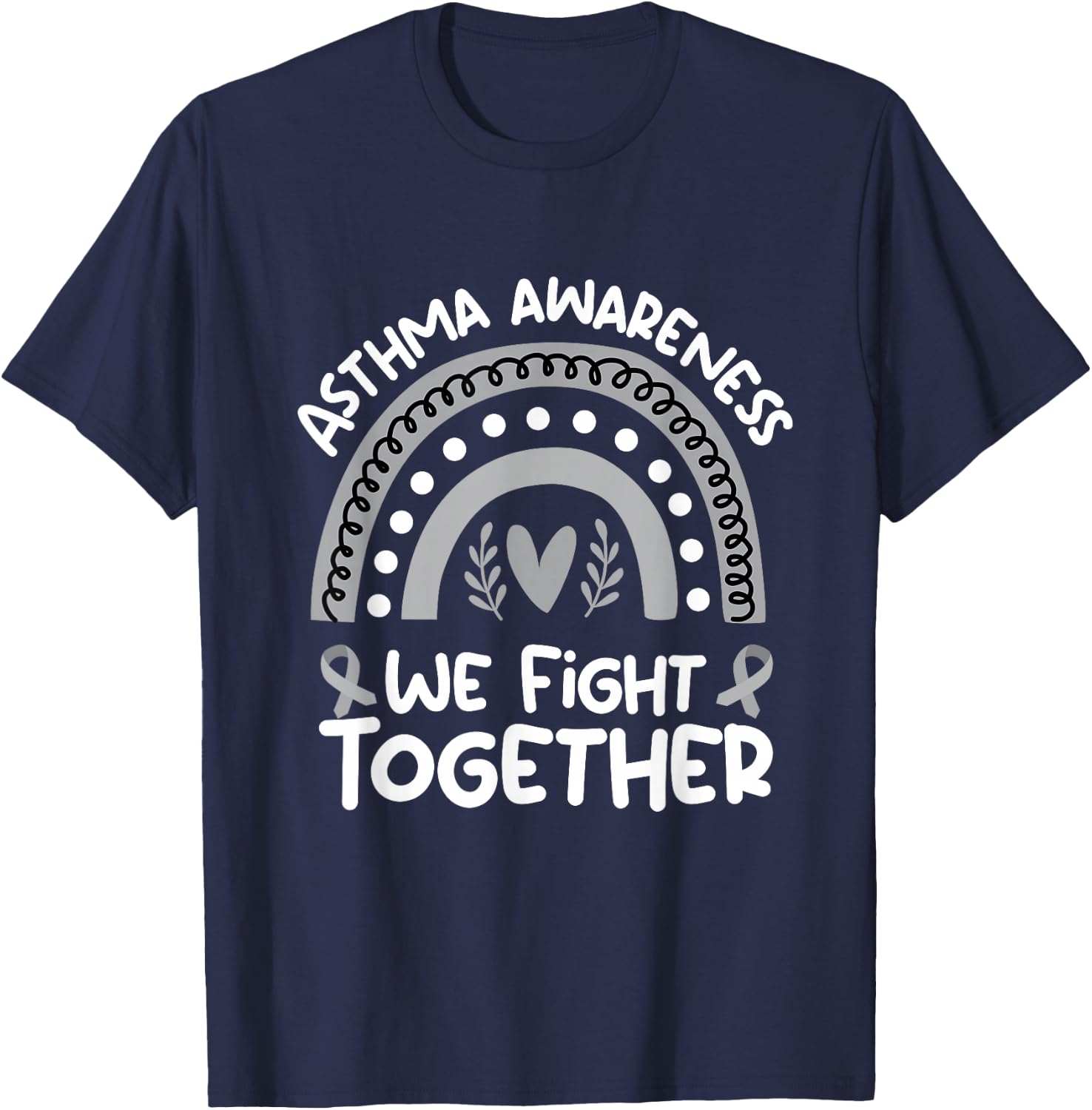 We Fight Together | Asthma Awareness Shirt | Asthma T-Shirt - T-Shirt | Navy