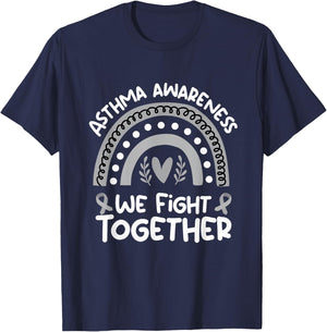 We Fight Together | Asthma Awareness Shirt | Asthma T-Shirt - T-Shirt | Navy