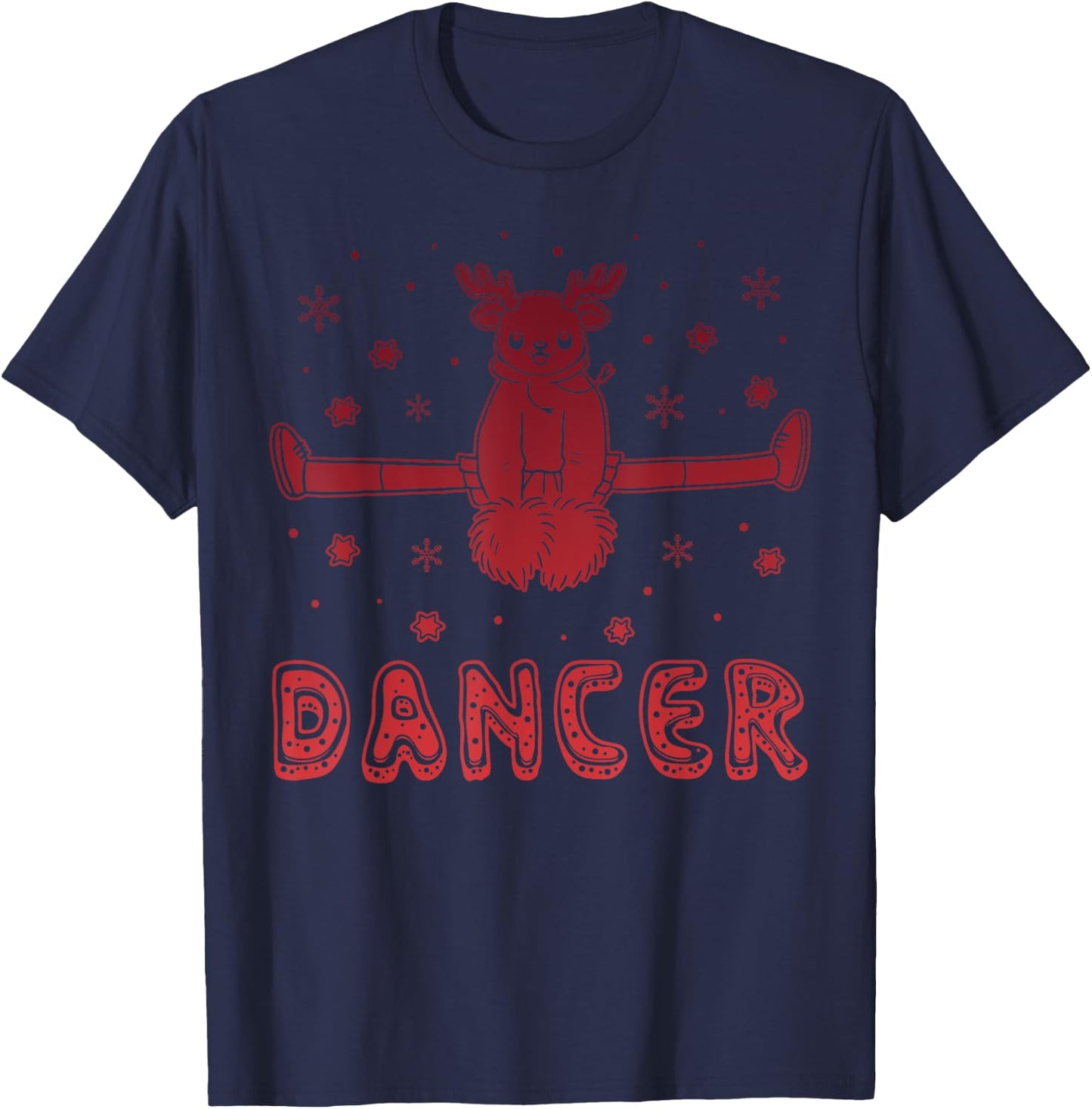 Funny Reindeer Dancer Squad Christmas Dancing Costume T-Shirt - T-Shirt | Navy