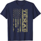 Texas Deer Hunter Vintage Deer Hunting Camo USA Flag T-Shirt - T-Shirt | Navy