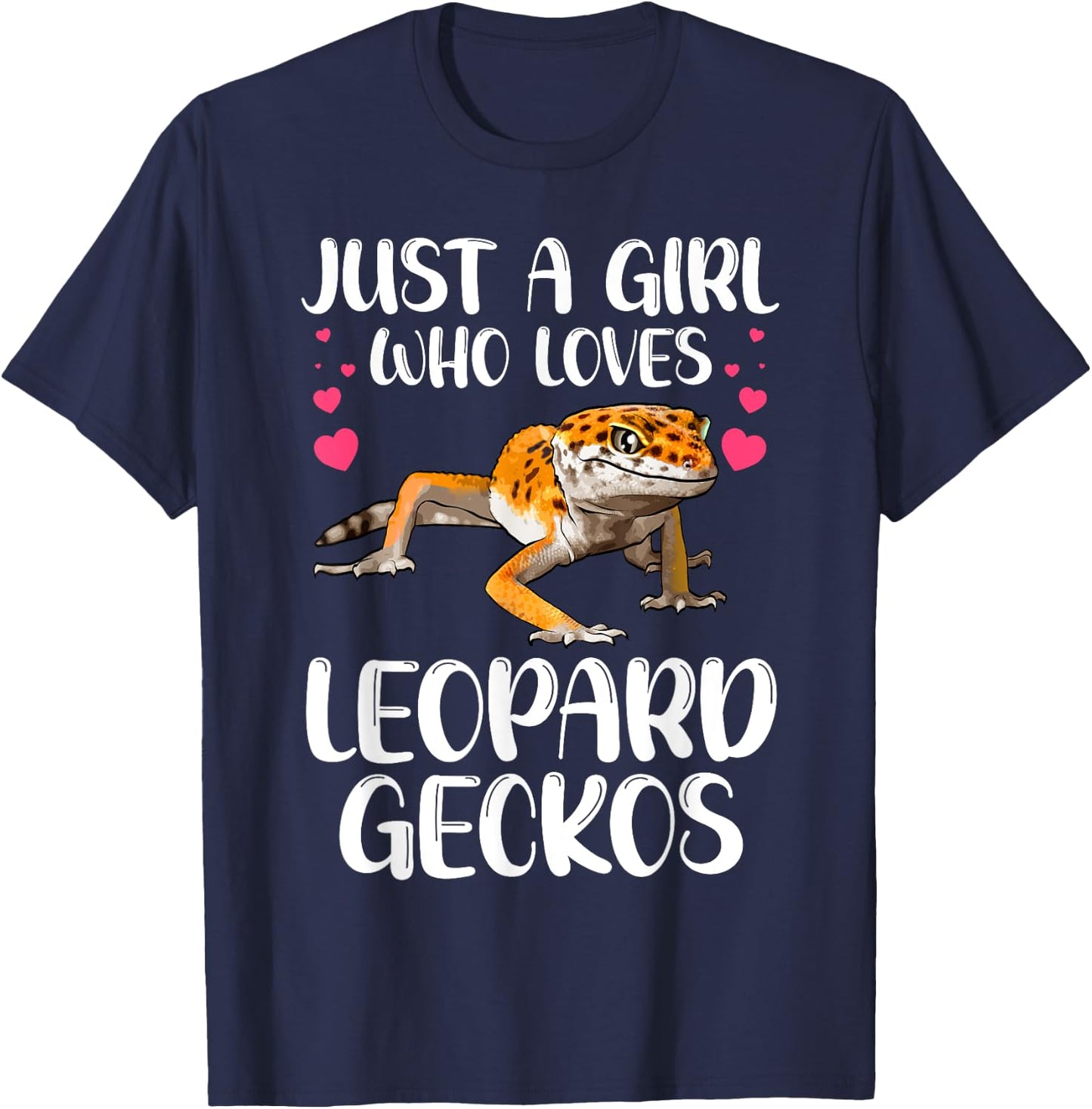 Cool Leopard Gecko For Girls Women Pet Lizard Reptile Lovers T-Shirt - T-Shirt | Navy