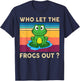 Cute Frog Who Let The Frogs Out Kids Boy Toddler Herpetology T-Shirt - T-Shirt | Navy