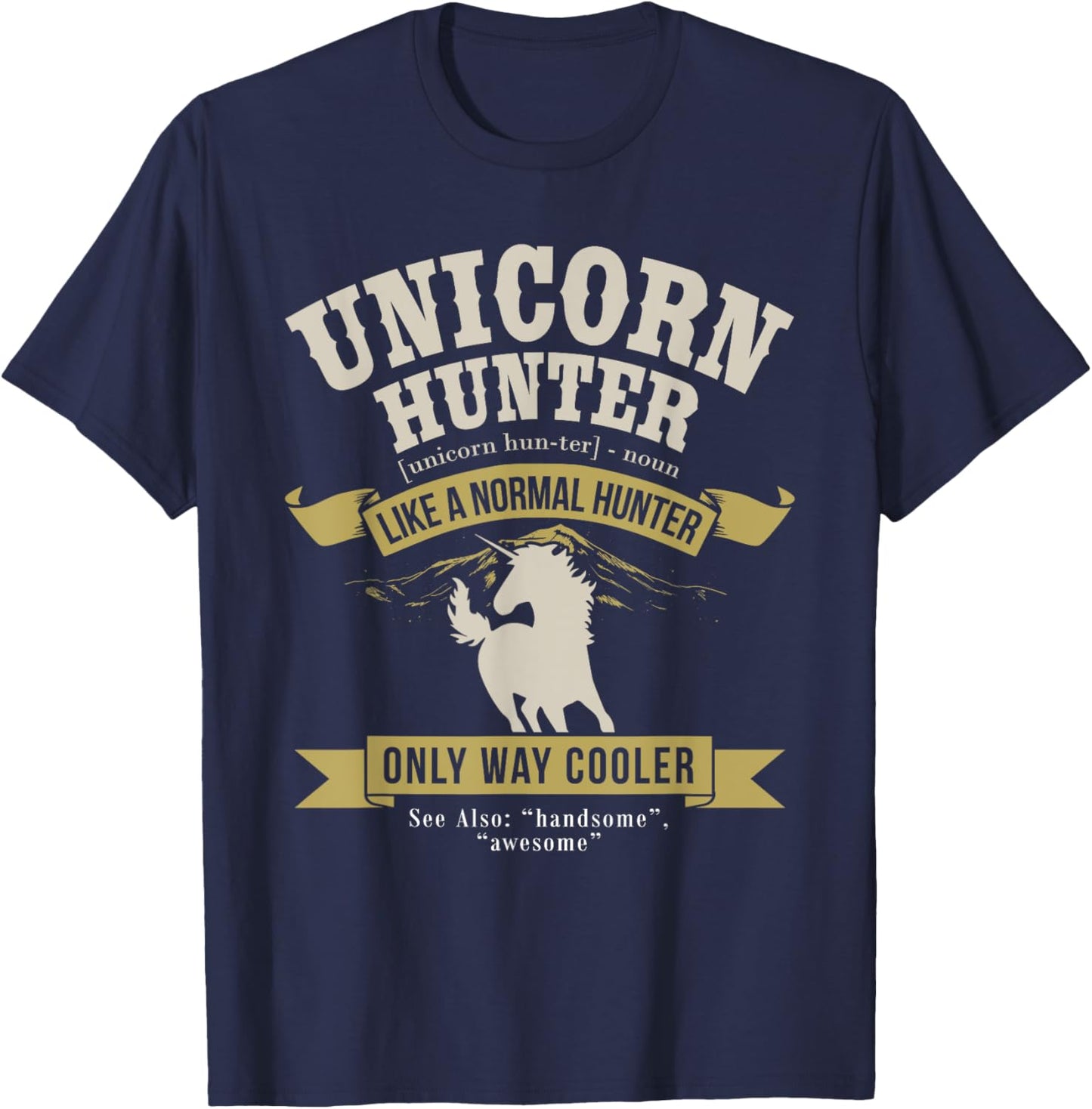 Funny Lazy Halloween Costume Fairy Rainbow Unicorn Hunter T-Shirt - T-Shirt | Navy