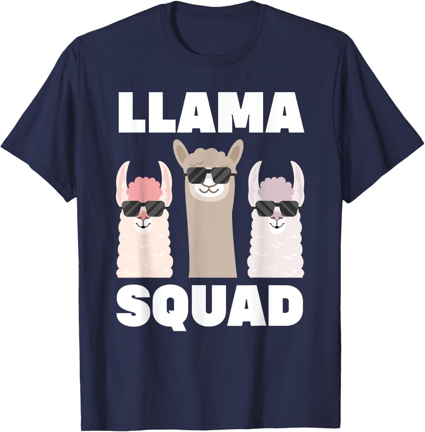 Funny Llama Design Women Llama Alpaca Farm Animal T-Shirt - T-Shirt | Navy