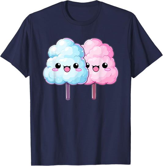 Cotton Candy Sticks Apparel Sweets Girls T-Shirt - T-Shirt | Navy