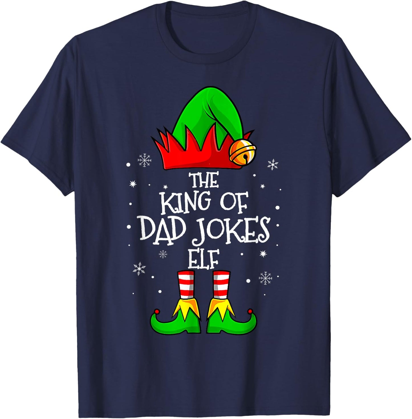 The King Of Dad Jokes Elf Group Matching Family Christmas T-Shirt - T-Shirt | Navy