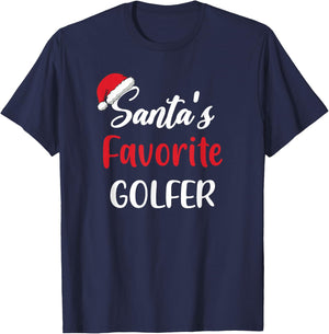 Santas Favorite Golfer Pajama Christmas Golf Funny T-Shirt - T-Shirt | Navy