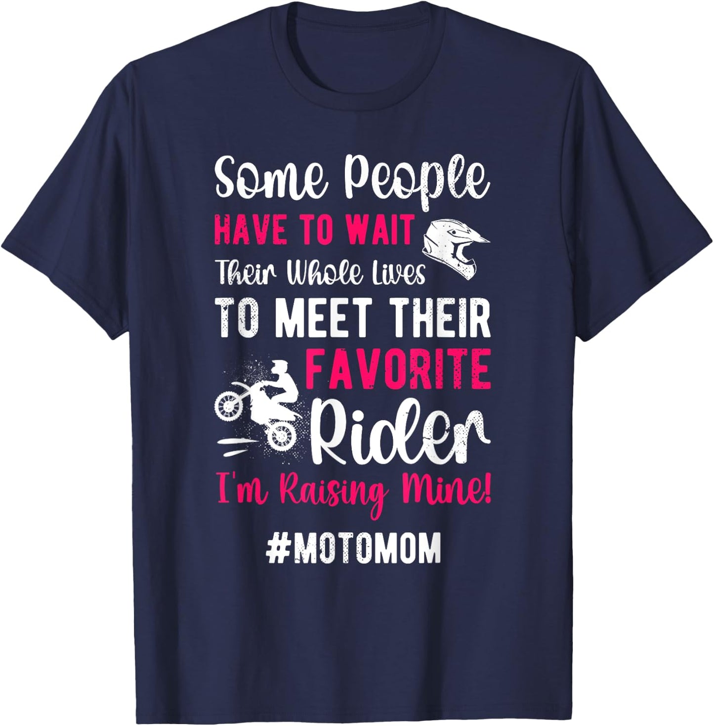 Favorite Rider Moto Mom Motocross Mom Motocross Rider Mama T-Shirt - T-Shirt | Navy