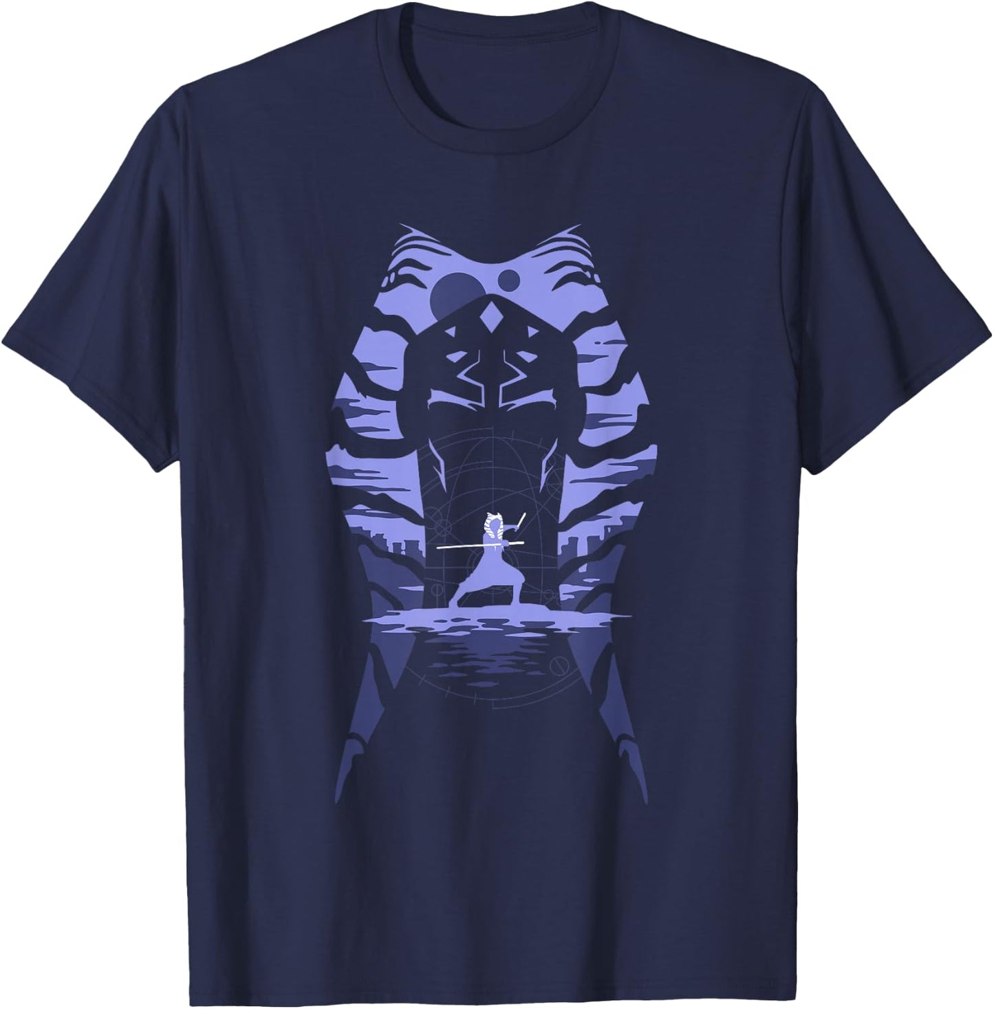Star Wars: Ahsoka Fighting Pose Montral Silhouette T-Shirt - T-Shirt | Navy