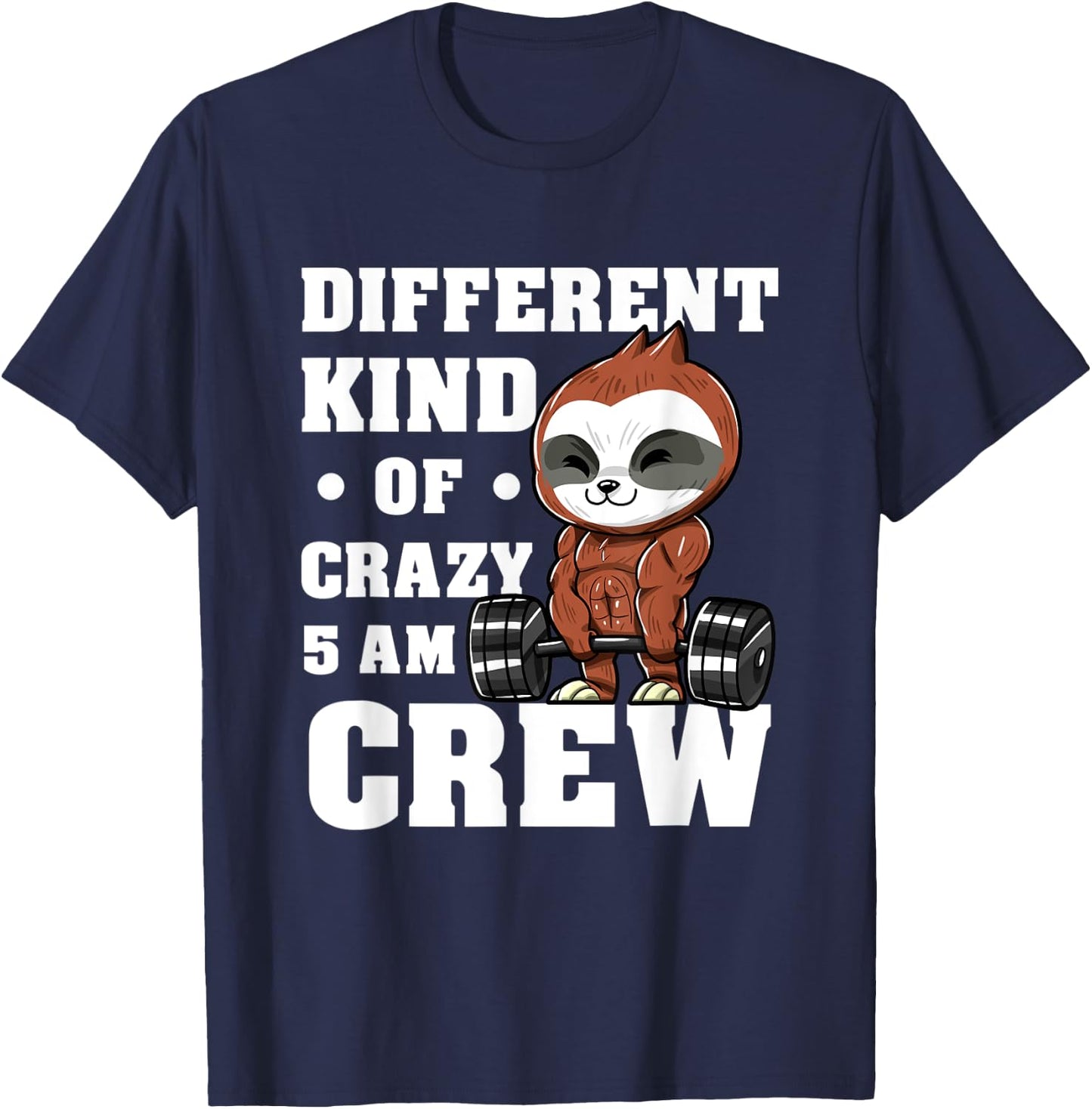 Workout Squad 5AM Crew Funny Gym Quote T-Shirt - T-Shirt | Navy