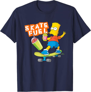 The Simpsons Bart Simpson Skate Fuel Skateboard Squishee T-Shirt - T-Shirt | Navy