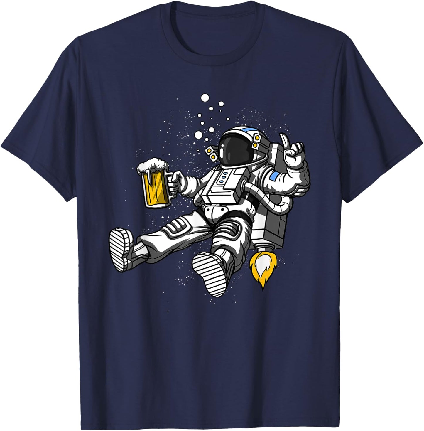 Space Astronaut Beer Drinking Party Funny Cosmic Men Women T-Shirt - T-Shirt | Navy