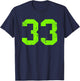 Vintage Green Sports Team Number #33 T-Shirt - T-Shirt | Navy