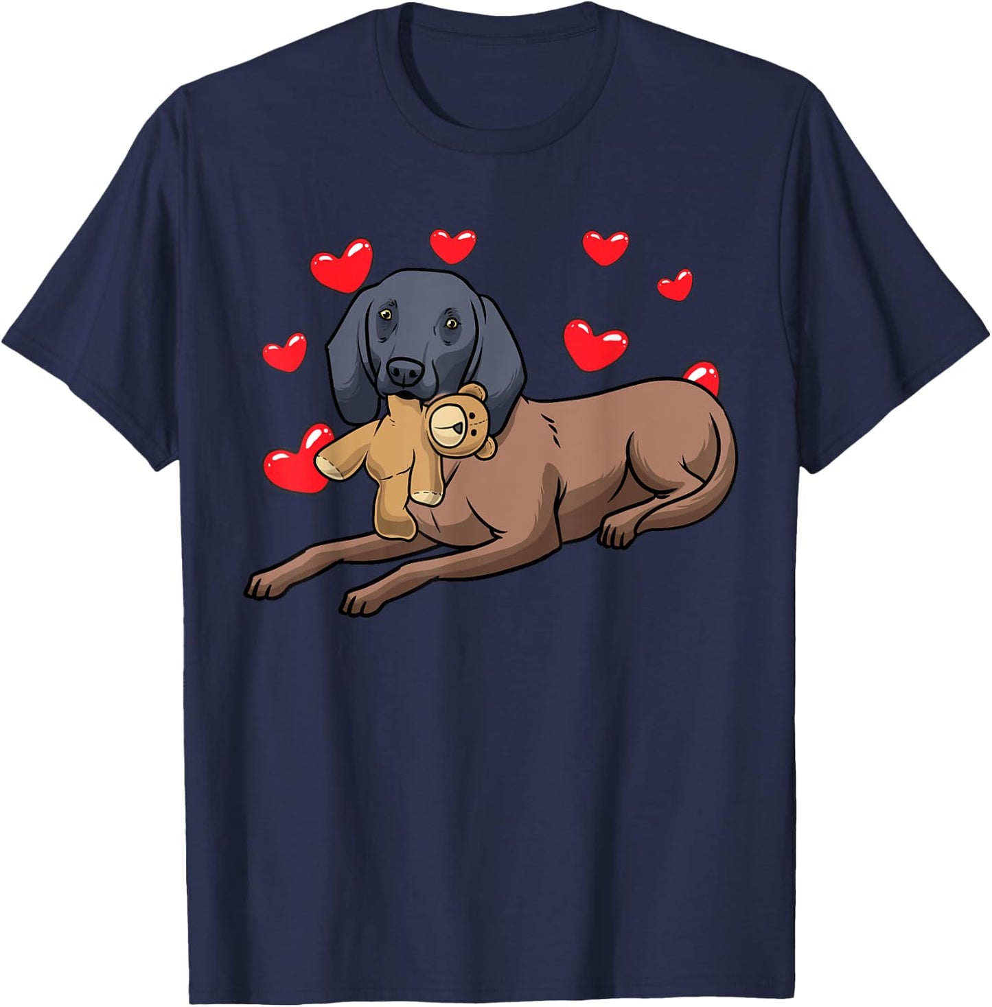 Bavarian Mountain Hound Dog With Stuffed Animal T-Shirt - T-Shirt | Navy