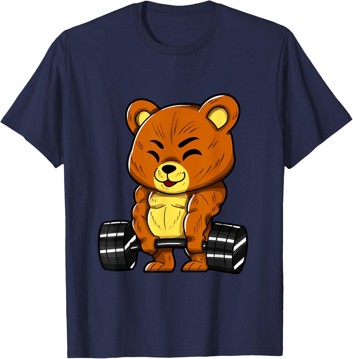 Bear Bodybuilder Bodybuilding Muscle Gym Weightlifting Bear T-Shirt - T-Shirt | Navy