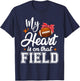 My Heart is on That Field Football Mom T-Shirt - T-Shirt | Navy
