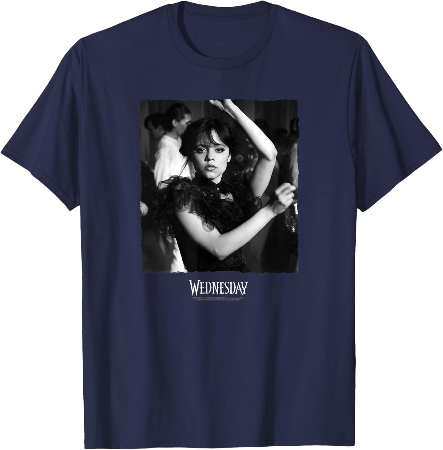 Wednesday Dark Dancing Queen Wednesday Photoreal & Logo V2 T-Shirt - T-Shirt | Navy