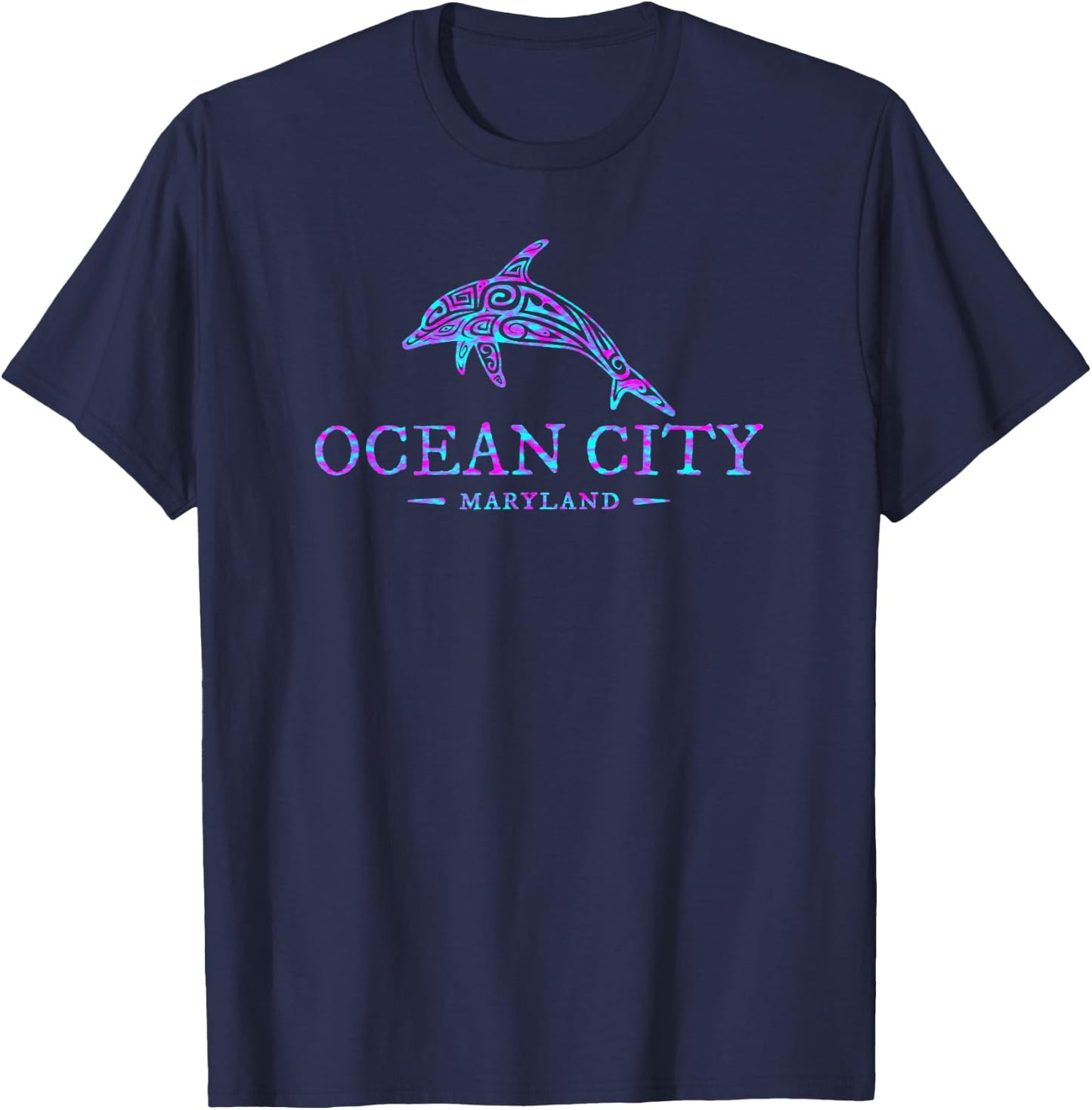 Ocean City Maryland Dolphin Boys Girls Souvenir T-Shirt - T-Shirt | Navy