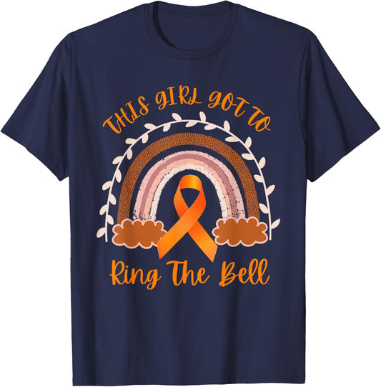 This Girl Got To Ring The Bell Leukemia Cancer Awareness T-Shirt - T-Shirt | Navy