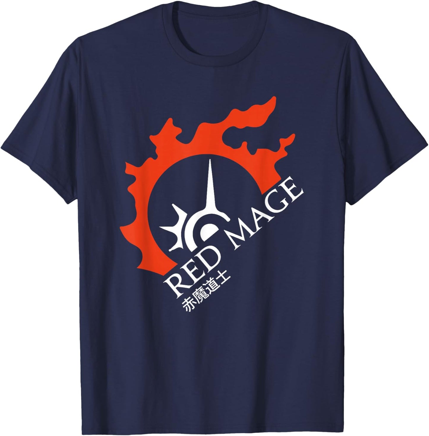 Red Mage - For Warriors of Light & Darkness T-Shirt - T-Shirt | Navy