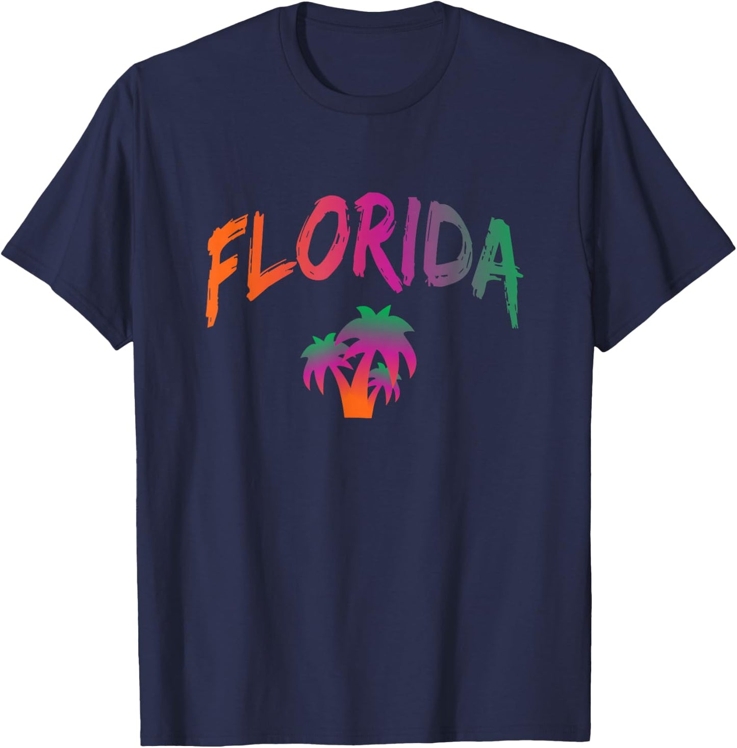 Florida - The Sunshine State - Tie Dye Text Print - Classic T-Shirt - T-Shirt | Navy