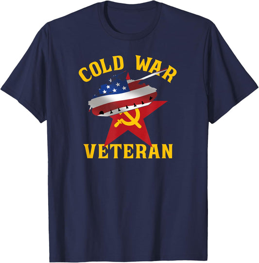Proud Cold War Veteran US Flag Patriotic Military T-Shirt - T-Shirt | Navy