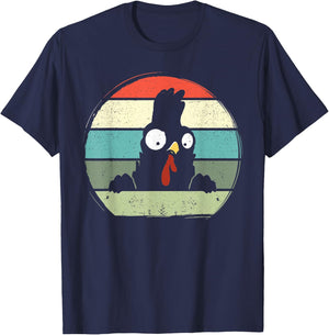 Funny Chicken Farming Retro Chicken Farmer Girls Boys Men T-Shirt - T-Shirt | Navy
