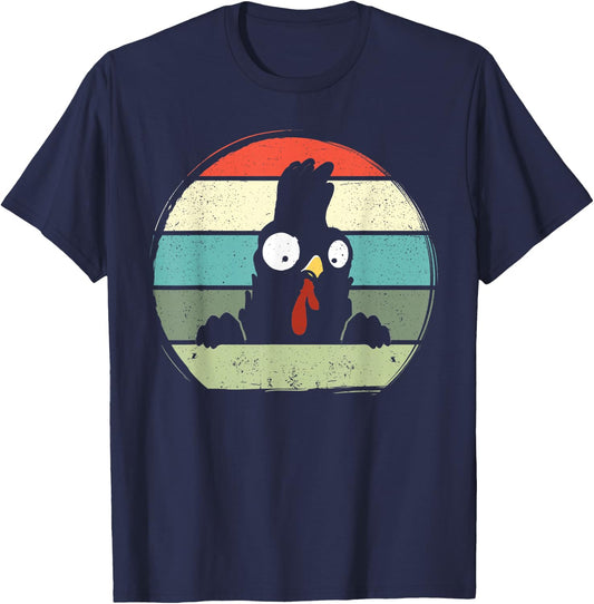 Funny Chicken Farming Retro Chicken Farmer Girls Boys Men T-Shirt - T-Shirt | Navy