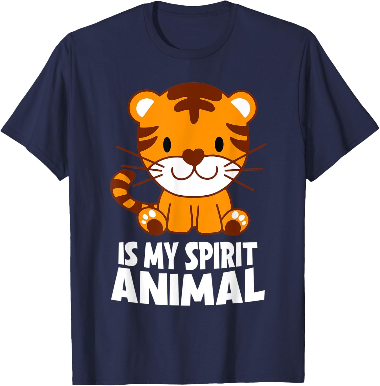 Tiger Is My Spirit Animal I Little Tiger I Kids Tiger T-Shirt - T-Shirt | Navy