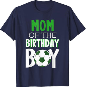 Mom of the Birthday Boy Soccer Mom T-Shirt - T-Shirt | Navy