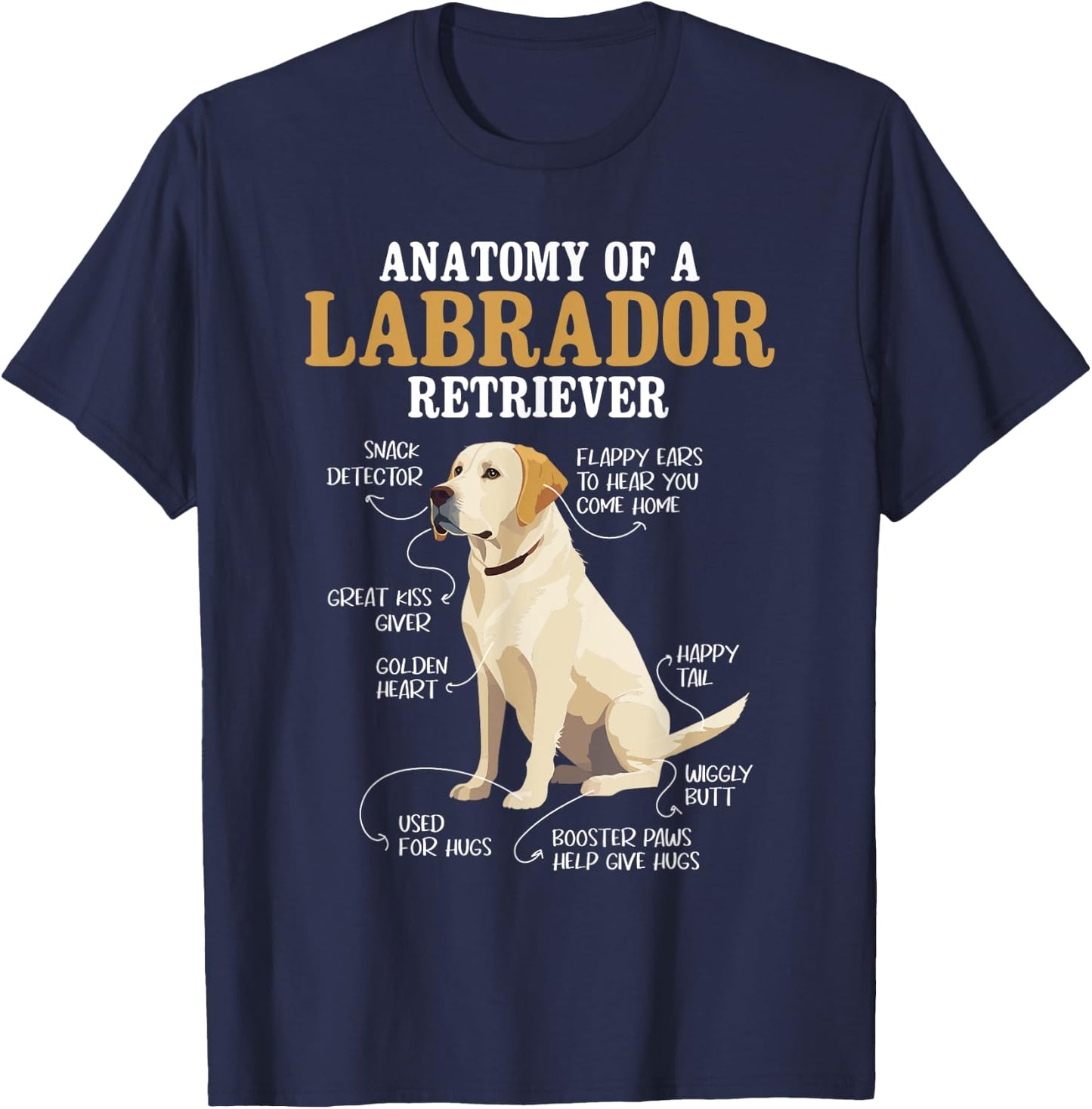 Anatomy Of A Labrador Retriever - Puppy Owner Dog Lover Women Girls Kids T-Shirt - T-Shirt | Navy