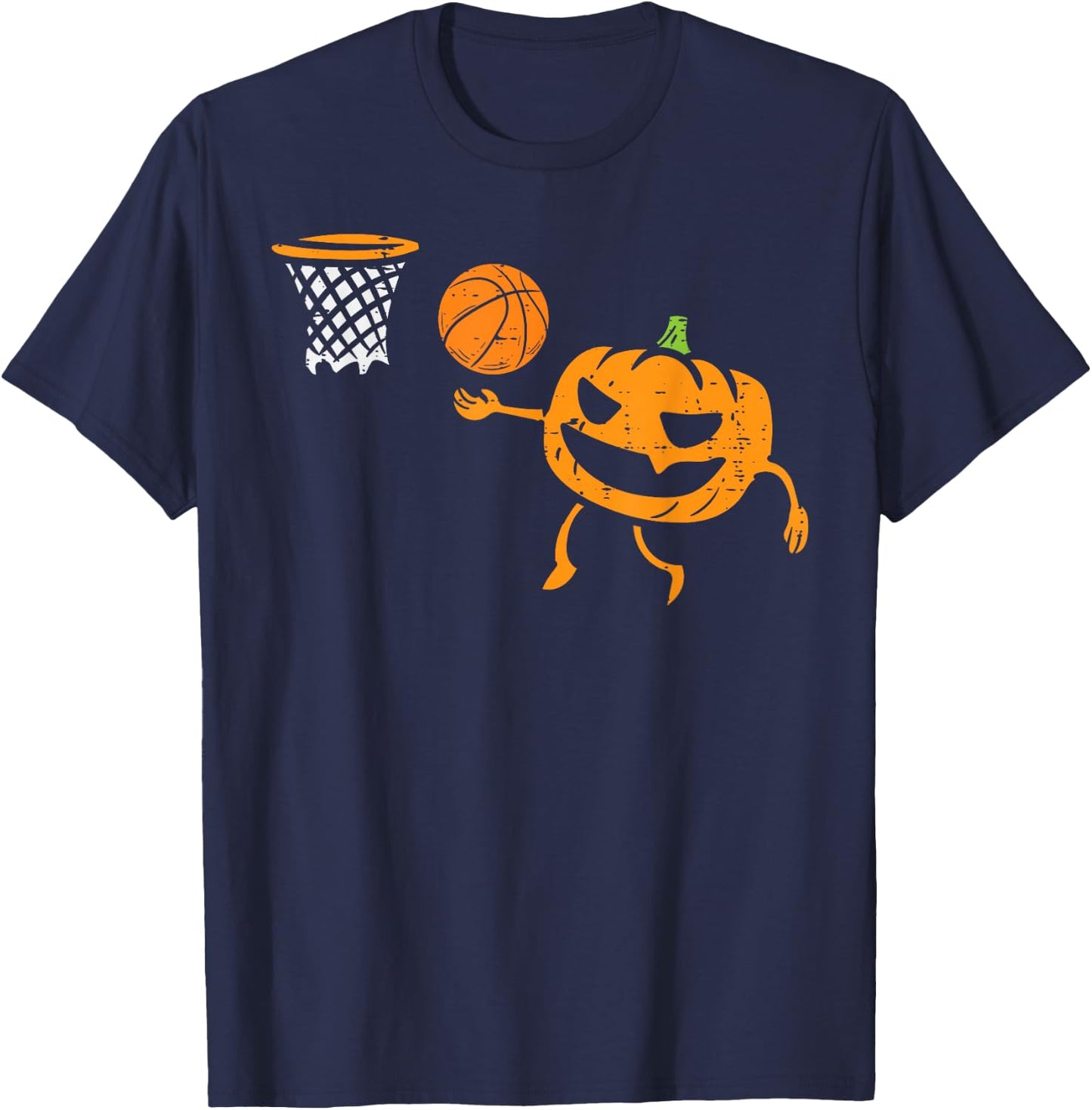 Pumpkin Basketball Halloween Costume Sport Men Boys Kids T-Shirt - T-Shirt | Navy