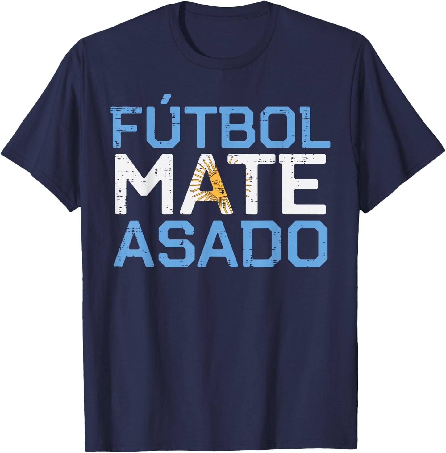 Argentina Futbol Mate Asado Flag Soccer Men Women Kids T-Shirt - T-Shirt | Navy