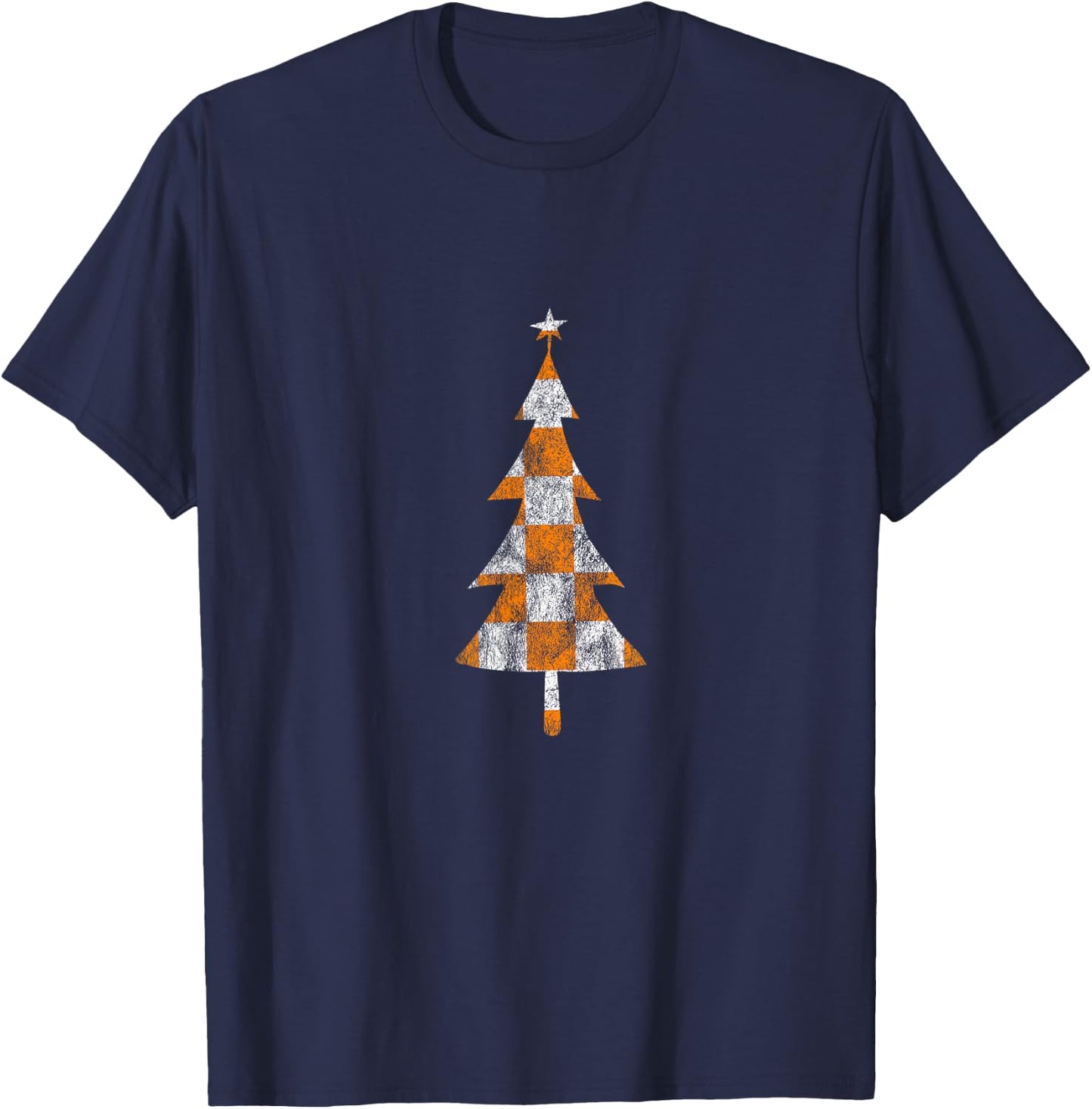 Tennessee State Flag Home Shirt Co. Tennessee Christmas Trees - Black, Small, -Adults, Short Sleeve, , Classic Fit, Cotton 60% Polyester 40% T-Shirt - T-Shirt | Navy