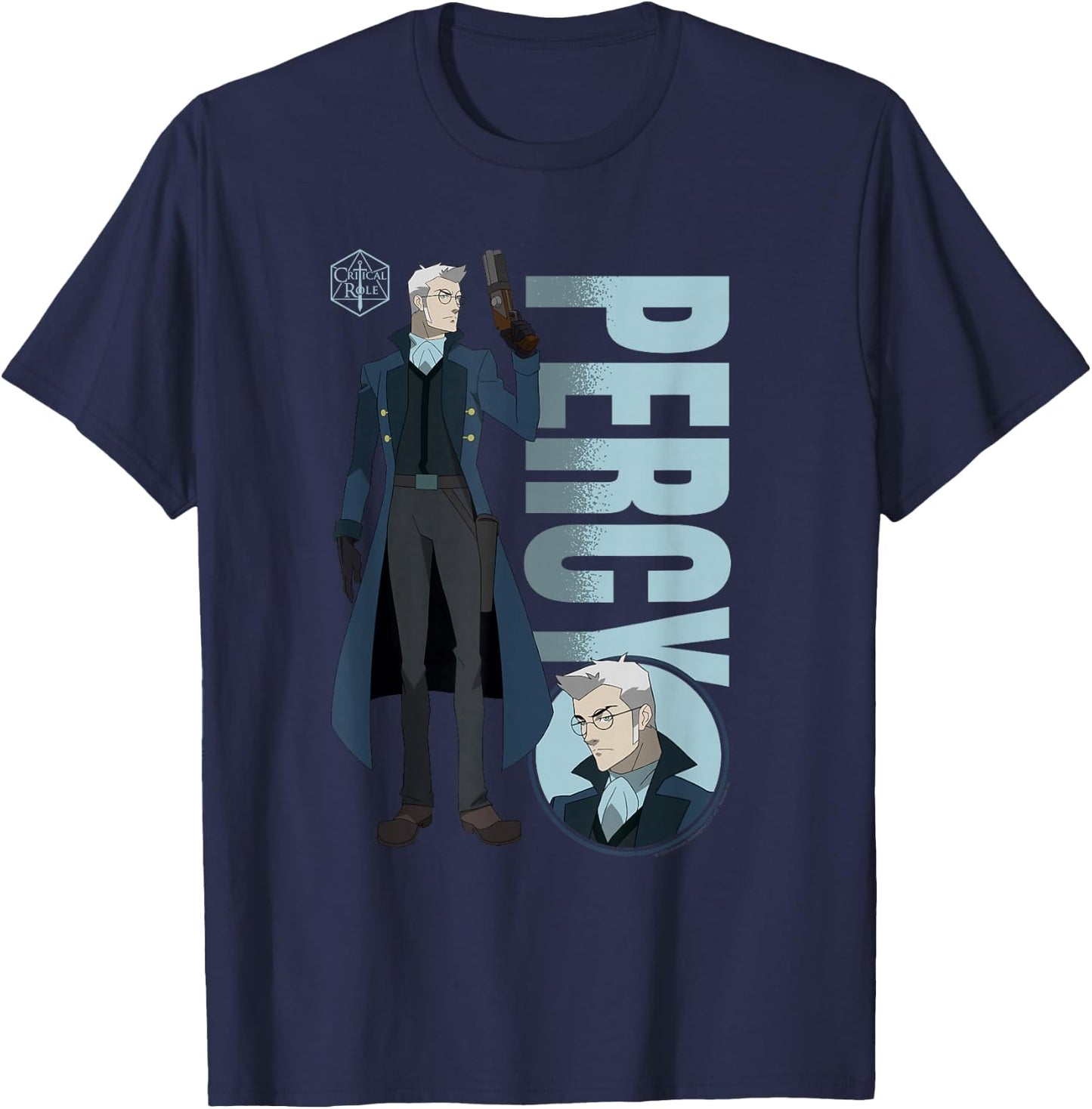 The Legend of Vox Machina Percy with Name T-Shirt - T-Shirt | Navy
