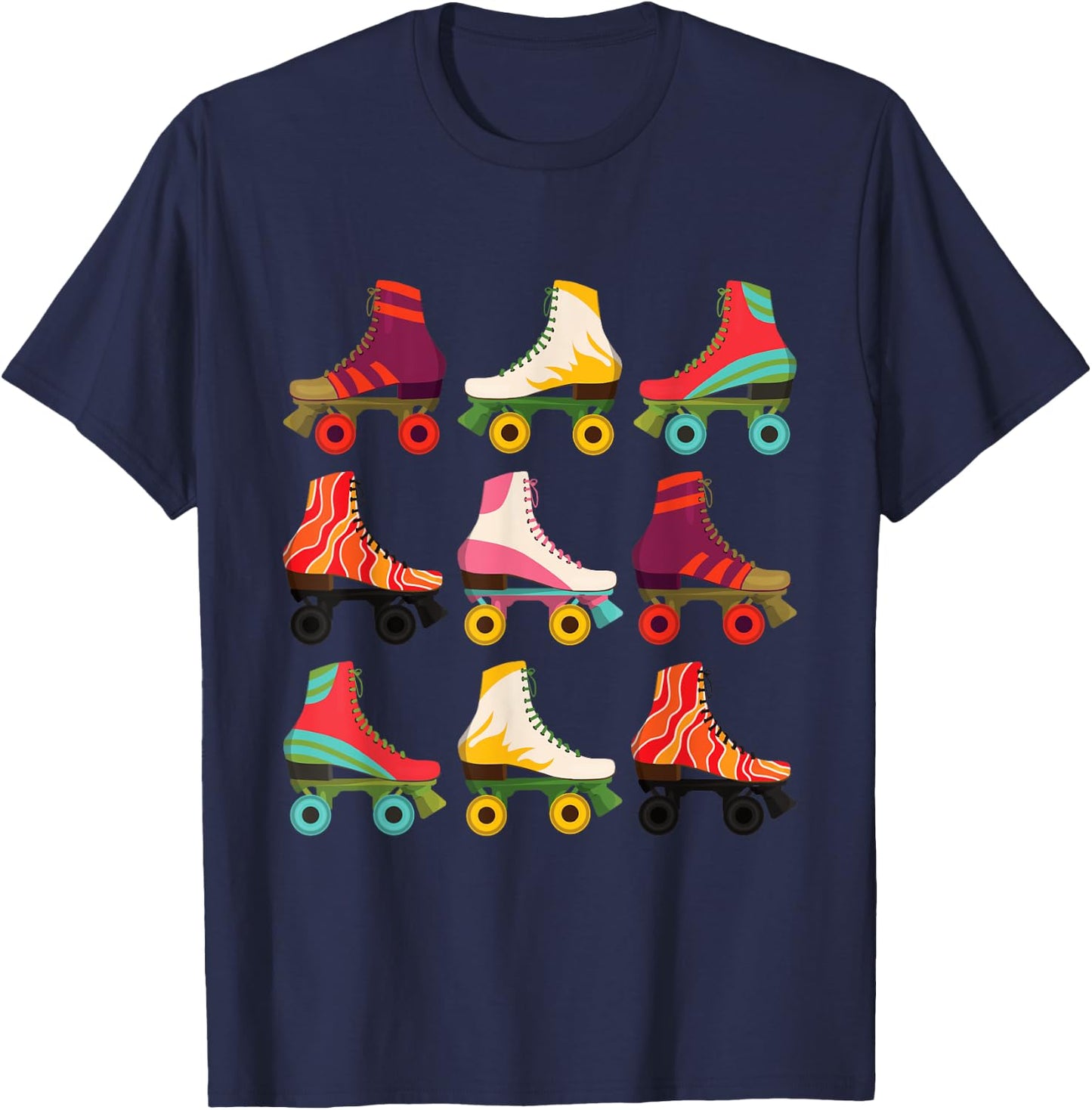 Retro Rollerskates 80's Derby Roller Skating for Teen Girls T-Shirt - T-Shirt | Navy