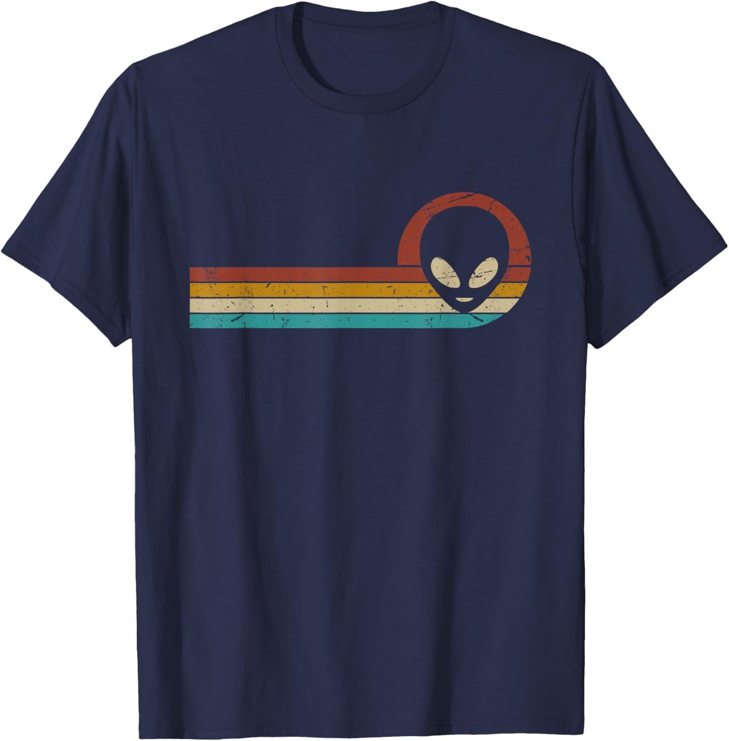 Funny UFO Lover Lover Retro Style Vintage Alien Space T-Shirt - T-Shirt | Navy