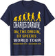 Charles Darwin Origin Species World Tour Evolve Science Geek T-Shirt - T-Shirt | Navy