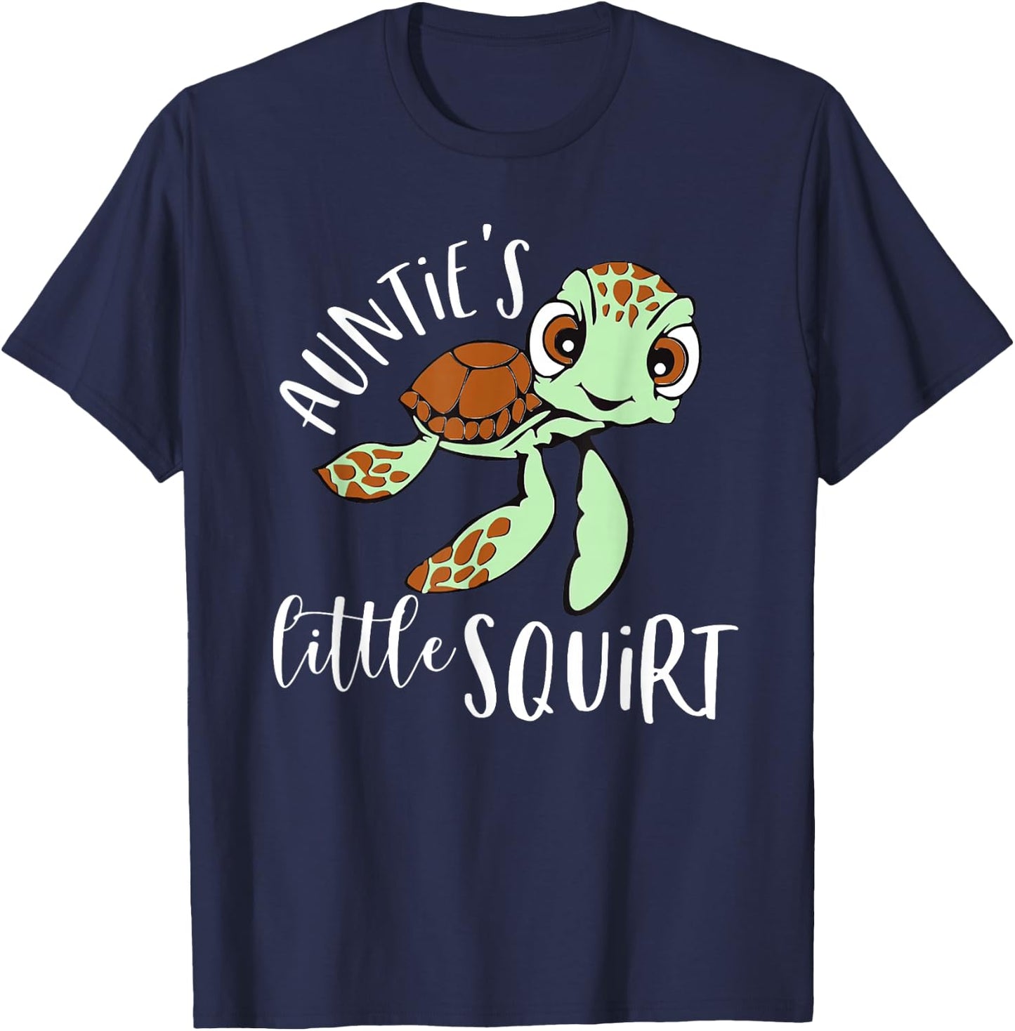 Auntie's Little Squirt Turtle Pregnancy Reveal T-Shirt - T-Shirt | Navy