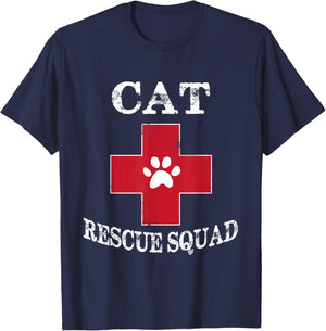 Animal Rescue Shirt - Cat Rescue Squad T shirts Women Girls Kids T-Shirt - T-Shirt | Navy