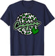 Leopard Cheetah Basketball COUGARS Green Spirit Game T-Shirt - T-Shirt | Navy