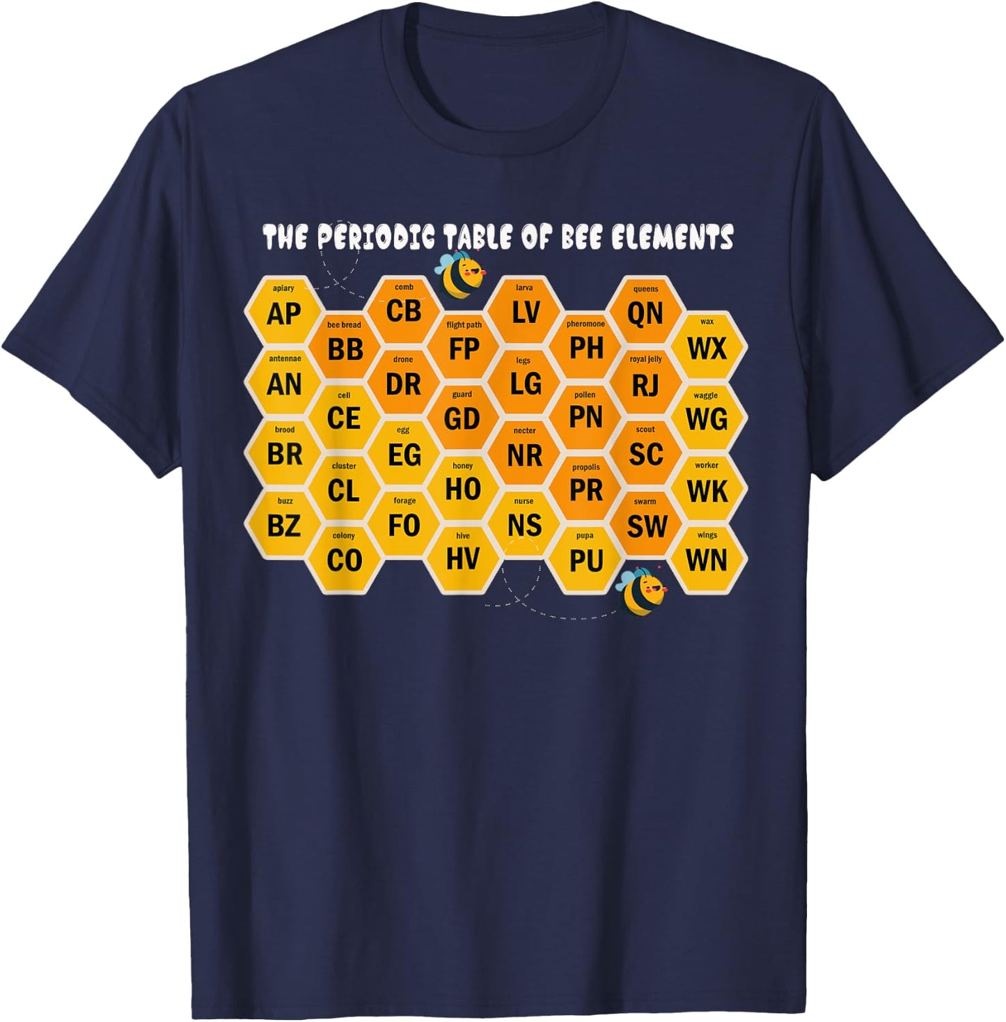 Beekeeper Periodic Table Beekeeping Bee Apiary Honey Lover T-Shirt - T-Shirt | Navy