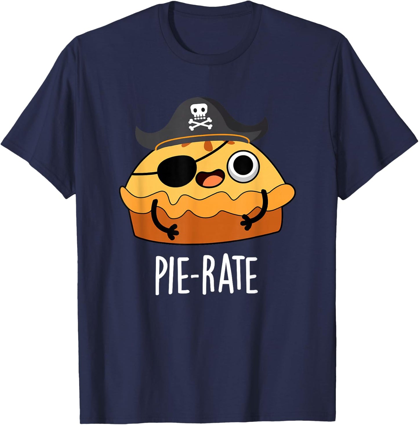 Pie-rate Funny Pie Pun T-Shirt - T-Shirt | Navy