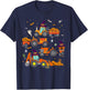 Toddler Halloween Shirt Tractor Ghost Pumpkin Kids Boys T-Shirt - T-Shirt | Navy