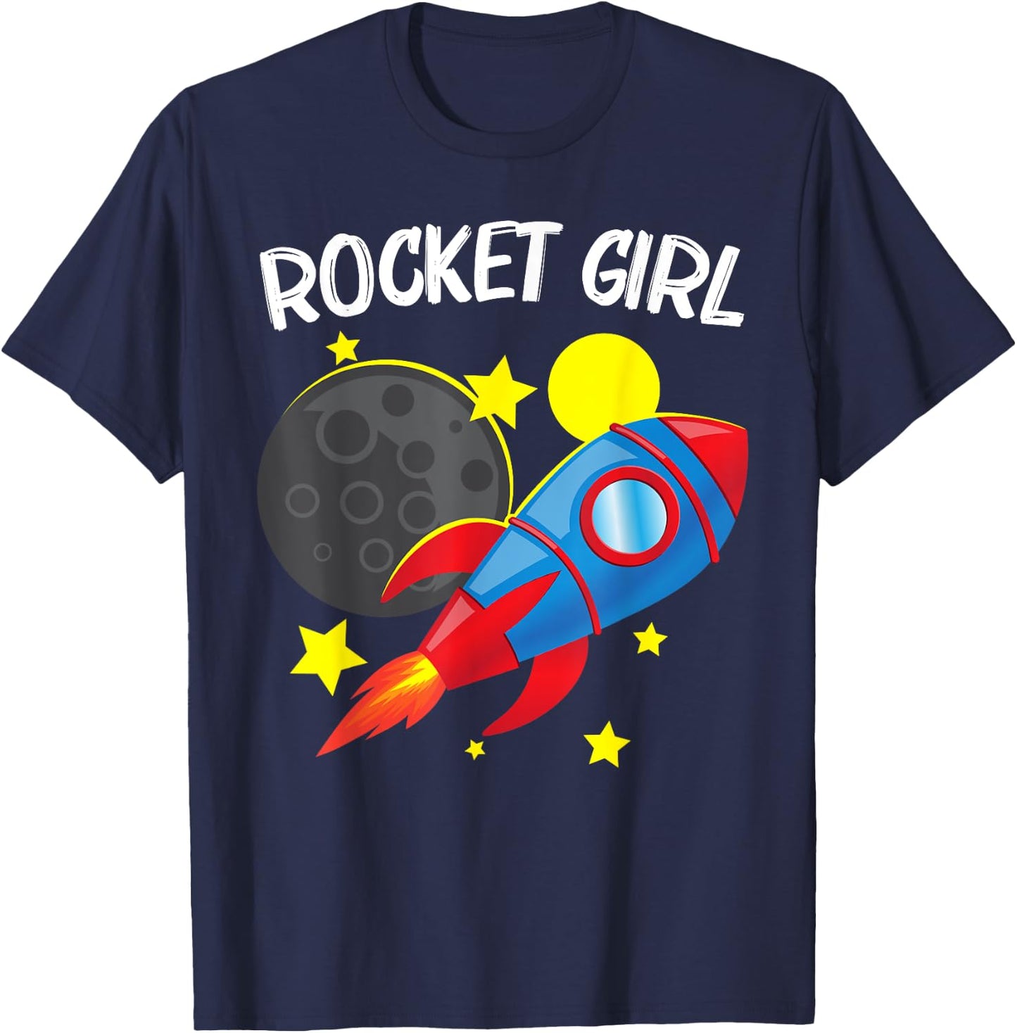 Cool Rocket For Girls Kids Rockets Space Ship Spacecraft T-Shirt - T-Shirt | Navy