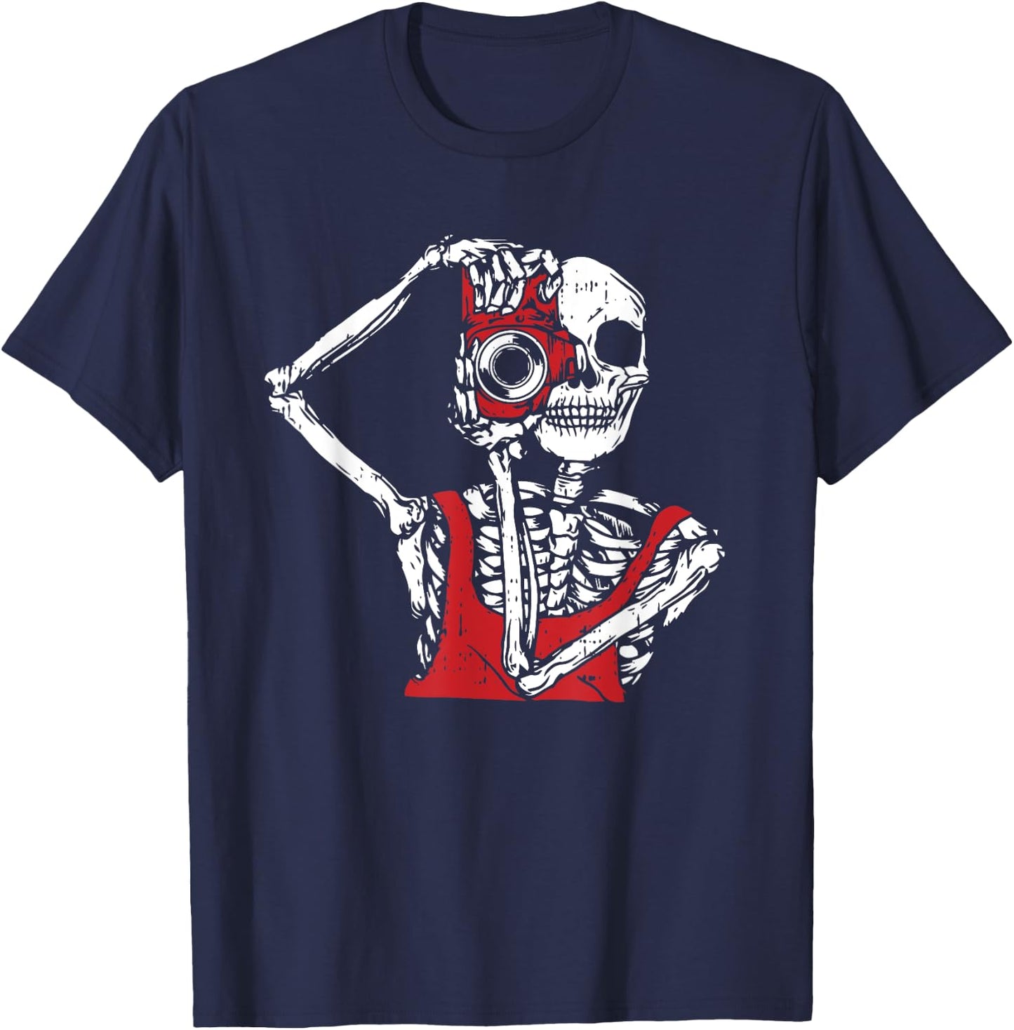 Bone Photographer Halloween Costume Skeleton Lover T-Shirt - T-Shirt | Navy